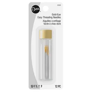 Gold-Eye Easy Threading Needles, Sizes 5/7/9, 12 pc