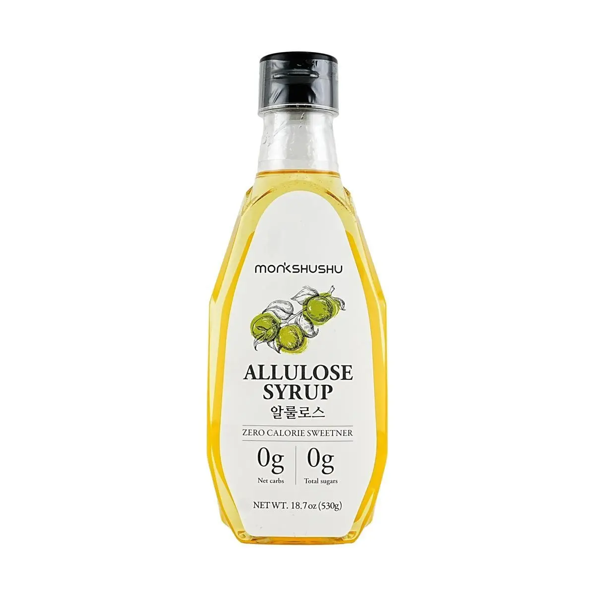 MonkshuShu Korean Allulose Syrup 530g - 0 Calorie, 0 Sugar, 0 Fat Sweetener for Keto Baking & Coffee