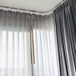 9.8 ft Ceiling Curtain Track only Bendable Mount for Curtain Rail Bunk Bed Bay Window Room Divider