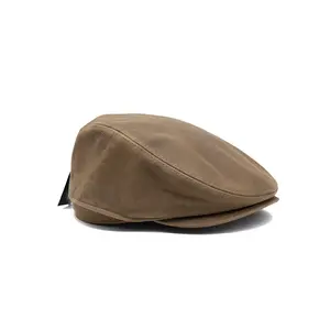 Konic Distressed Genuine Leather Flat Cap for Men & Women – Vintage Newsboy Cap - Brown