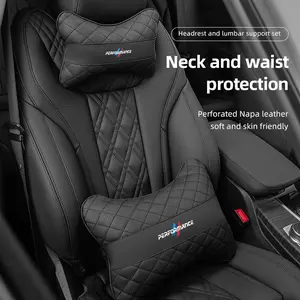 Car Seat Neck Pillow Headrest Lumbar Waist Support Cushion For BMW Series i3 i4 G07 G06 G05 G02 G01 F48 F39 G42 G30 G20 G26 F01 F02 F06 F13 G32 G22 G31 G21 F25 F26 F15 F16 Adjustable Headrests