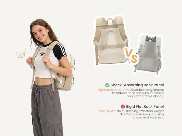 LOVEVOOK School Backpack for Teen Girls & College Students, Large Capacity Laptop Backpack with Water Bottle Holder, Lightweight Bookbag for School, Travel & Everyday Use