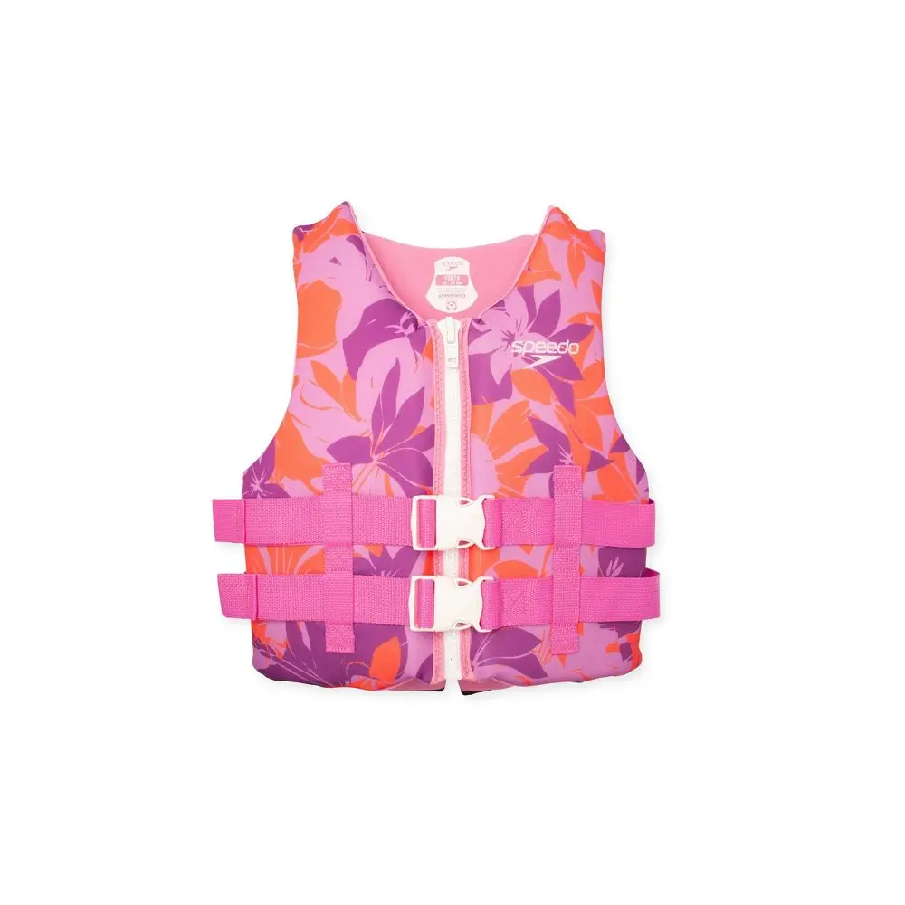 Speedo Junior PFD Life Jacket Vest - Neon Violet Kaluna Floral Speedo Junior PFD Life Jacket Vest - Neon Violet Kaluna Floral