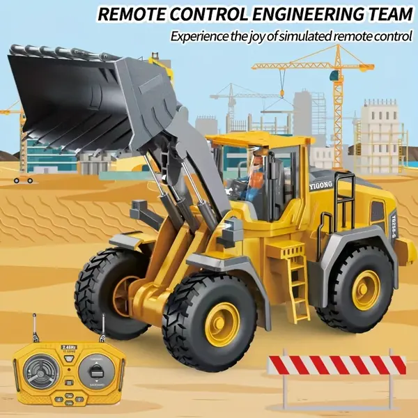 9-Channel Metal RC Wheel Loader Remote Control Kids Construction Play Toys with Realistic Lights and Sound 1:20 Scale Tractor Toys for 3+ Boys Perfect 2024 Kids Birthday Gift for Ages 6+