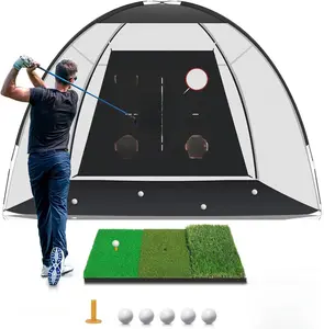 Golf Net with Practice Mat 10x7FT for Backyard Driving Chipping Training Swing with Target Mat Balls for Outdoor Indoor Gifts for Men Dad Him and Golfer