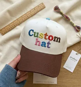 Custom Embroidered Baseball Cap, Personalized Text Hat, Colorful Embroidery