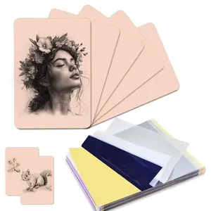 Tattoo Practice Skins with Transfer Paper 15PCS Tattoo Fake Skin and Stencil Paper Kit Includes 5PCS Tattoo Practice Skin and 10PCS Tattoo Transfer Paper