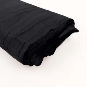 Black Accordion Crinkle Taffeta Fabric Bolt 54"x10 Yards