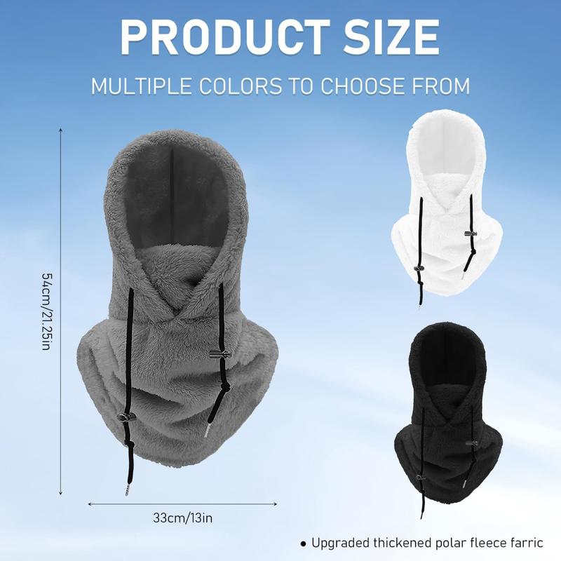 Unisex Hood Ski Mask Winter Sherpa Windproof Coldproof Plush Mask Arctic Plush Warm Balaclava