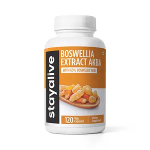 STAY ALIVE Boswellia Serrata Capsules, 12:1 Extract with 65% Boswellic Acid & AKBA, 1000mg Resin Powder, 120 Pills, Non-GMO and Gluten-Free Supplement