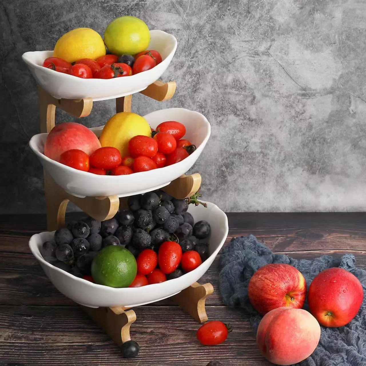 Creative Multi-tier Fruit Display Rack, 1 Set 3 Tiers Fruit & Vegetable ...
