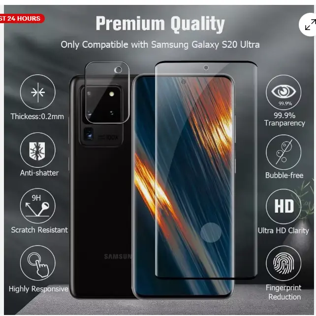 5pcs Tempered Glass Screen Protector For Samsung Galaxy S20 S21 S22 S23 Ultra Note 10 Pro Note 8