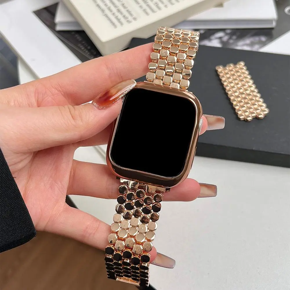 Stainless Steel Watch Band, Fashionable Watch Band for Women, Compatible with Apple Watch Series 9 8 7 6 5 4 3 2 1 SE, Smart Watch Accessories
