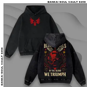 Blood Angel Warhammer 40k Gaming Graphic Tee, Dark Gothic Sci-Fi Universe Shirt, Vintage Bootleg Acid Wash Unisex Oversized Sweatshirt, Hoodie