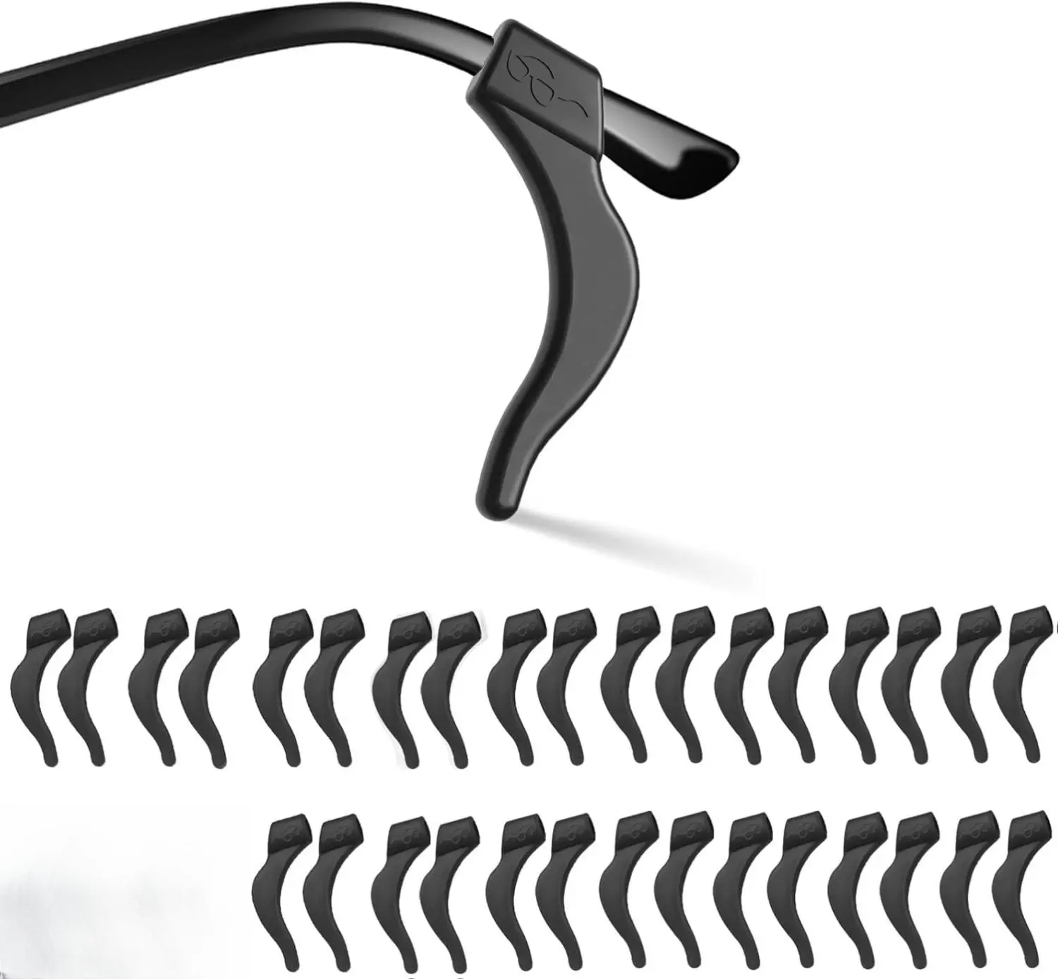 Eyeglass Ear Grips -20 Pairs eye glasses ear grippers Anti-slip Holder, Silicone Ear Hook, glasses ear grip Sleeve Retainer for Sports Glasses, Sunglasses Reading glass