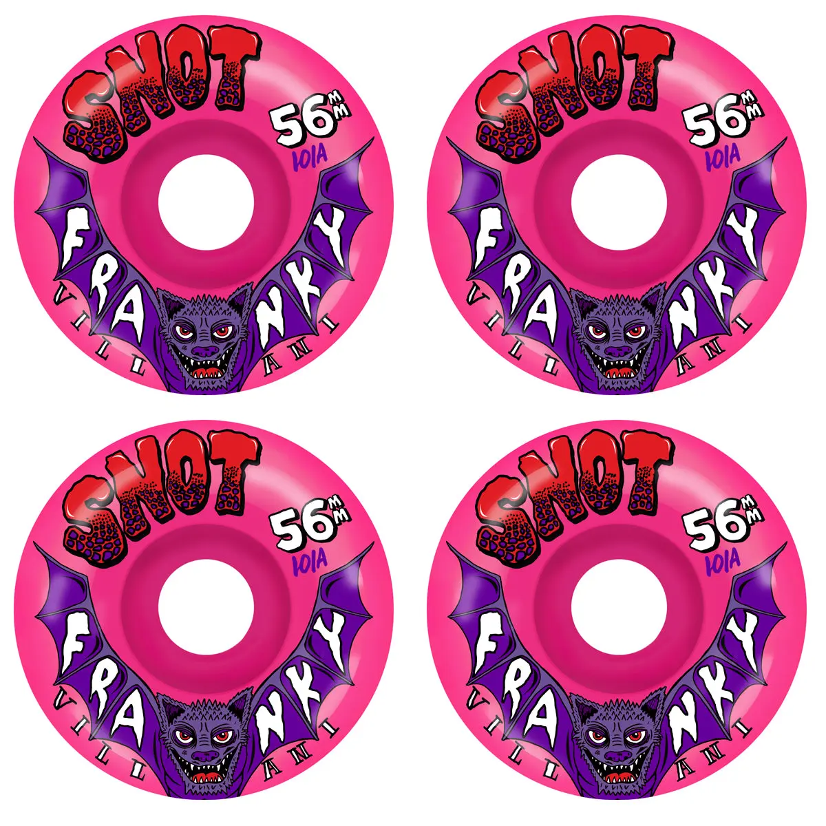 Snot Skateboard Wheels 56mm Franky Villani Classic 101A Neon Pink