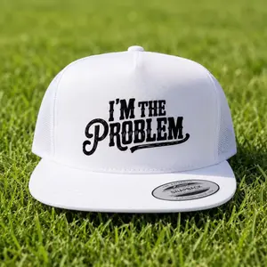 "I'm The Problem" White Mesh Adjustable Snapback Trucker Hat Gift for him