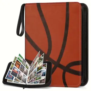 Basketball 900 Card Holder, 9-Grid Zipper Storage Album, Ring Binder Organizer, Ideal for Sports Cards, Anime Cards, Game Cards