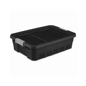 Sterilite 10gal Opaque Rectangle Plastic Box Organizer - Durable Lightweight Stackable Cube Storage Stacker Box with Deep Lid, Modular Tote for Home Storage