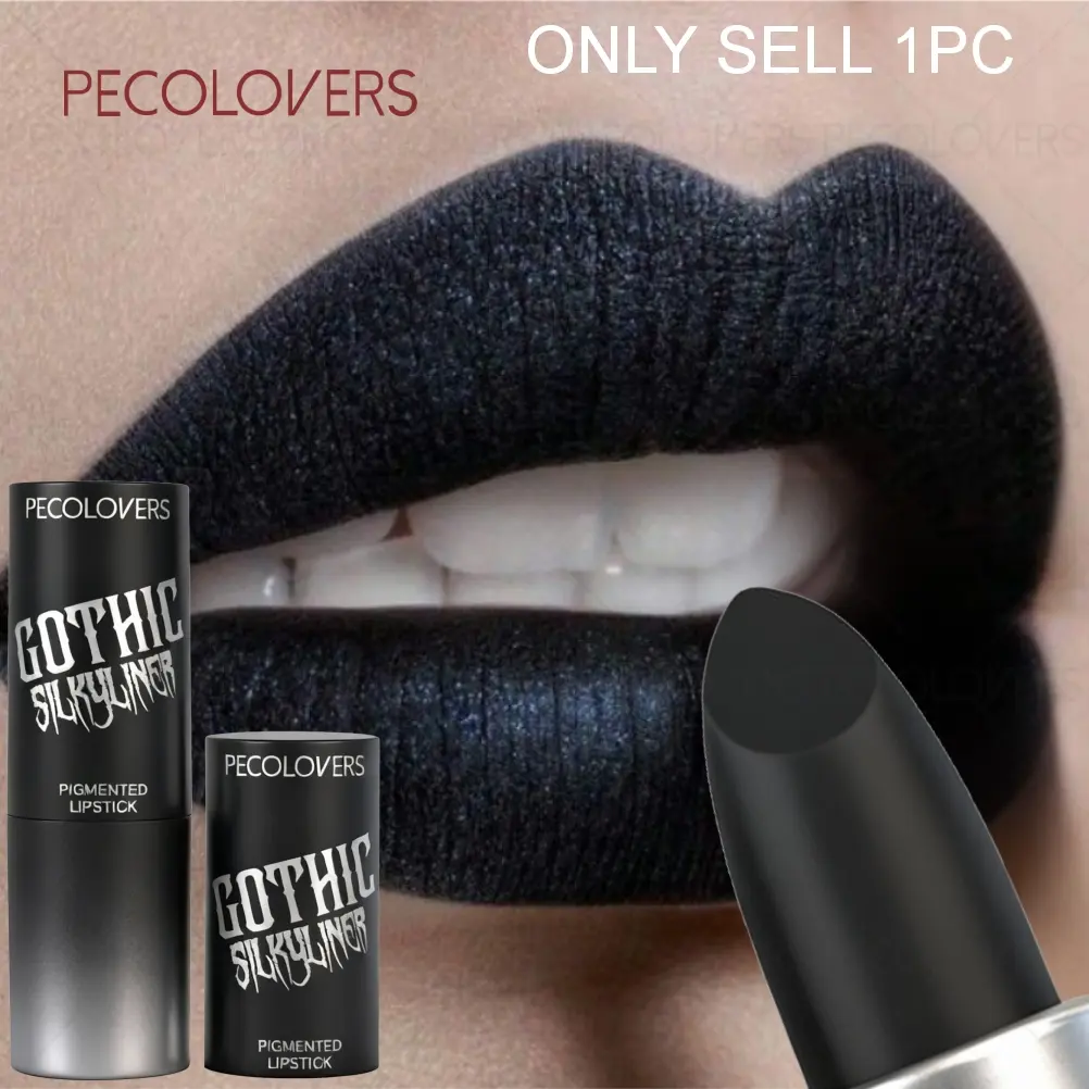 1PC Black Velvet Matte Lipstick Lippie Stick, Non-sticky, Long-lasting, Non-stick,  Waterproof Easy to Apply and Color, Suitable for Music Festival Party Stage Performance Makeup