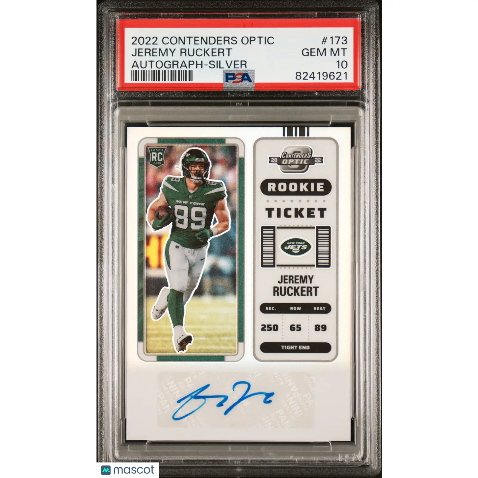 Jeremy Ruckert PSA 2022 Panini Contenders Optic #173 10