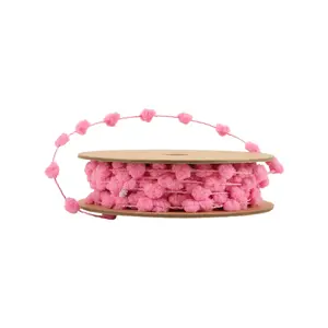 8mm Wired Pom Pom | Pink | 25 Yard Roll