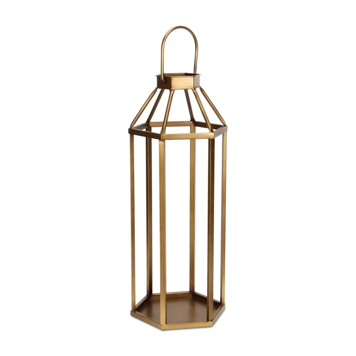 360 stand 32 in. Gold Modern Geometric Metal Floor Lantern Pillar Candle Holder - Handmade Home Decor Accessory, Living Room & Interior Decoration, Ideal Gift for Home Supplies, Home Accessories, Decorative