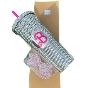 Bottle Drinking Cup with Pink Color and Bow - Ideal for Drinking, Soft Fabric Material - Drinkware Tumbler