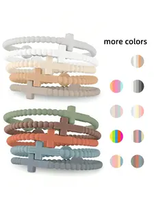 10pcs Thin Cross Silicone Bracelet, Cute Hand Strap, New Fashion Bracelets, Accessories Gifts, Women & Men Jewelry