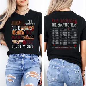 The Hooligan Shirt, The Romantic Tour Front Back Graphic Unisex Tee with I Just Might Collage and Full Tour Dates, Perfect Gift for Concert Fan