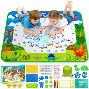 Water Doodle Mat, 40 x 32 Inch Mess Free Drawing Mat, Mess Free Painting for Toddlers Age 2 3 4 5 6 7 8 Year Old, Neon Color Mat Doodle Board Writing Drawing Toys Holiday Christmas Birthday Gifts,Educational Toy for 3 4 5 6 7 8 Years Old Boys Girls