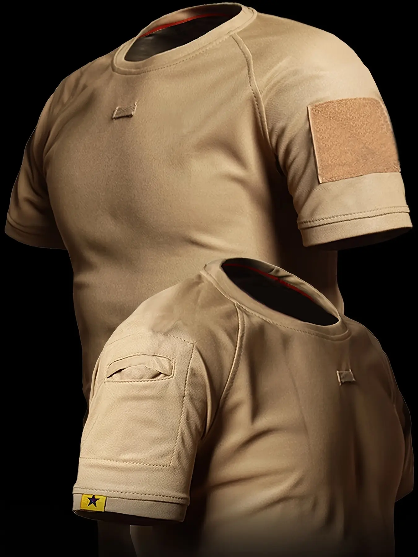 Outdoor Sports Quick-Dry Crew Neck Short Sleeve, Breathable Moisture-Wicking Fashion T-Shirt Ideal for golfing and fishing Suitable for gym workouts, hiking, casual wear, fitness apparel, Fitness Top, outdoor-style shirts, and comfortable fitted shirts