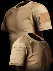 Outdoor Sports Quick-Dry Crew Neck Short Sleeve, Breathable Moisture-Wicking Fashion T-Shirt Ideal for golfing and fishing Suitable for gym workouts, hiking, casual wear, fitness apparel, outdoor-style shirts, and comfortable fitted shirts