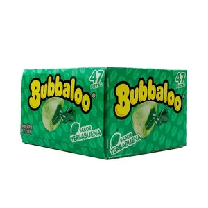 Bubbaloo Yerba Buena (Green Mint) , 47 Pieces Snack Sweet gum