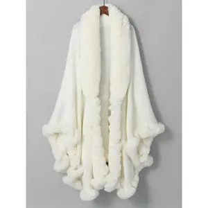 Women’s Winter Luxurious Warm Faux Fur Shawl, Muslim Casual Fashion Accessory, Elegant Daily Wear, Comfortable and Stylish, Soft Warm Shawl