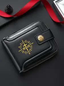 Vintage Jesus Print Wallet, Faith Print, Durable PU Leather, Multi-Card Slots, Large Capacity, Unisex Casual Wallet