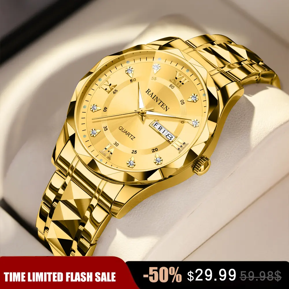 Luxury Quartz Watch - Stainless Steel Band, Water Resistant 30M, Fashion Analog Wristwatch for Men Women Perfect Gift for Christmas, Birthdays, Valentine’s Day, Father’s Day & Special Occasions-718