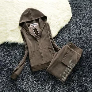 Women Velvet Tracksuit Sports Suit Fall Winter  Tracksuit Casual Warm Hooded Jacket Women's Sports Velvet Pants Suit Clothes Womenswear