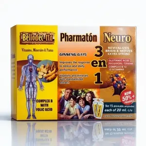 (11) Bellodec-tta Pharmaton Neuro 3-in-1 – Ginseng G115, Glutamic Acid and 12 Vitamins – 15 Drinkable Ampoules 20ml – Brain and Nerve Support