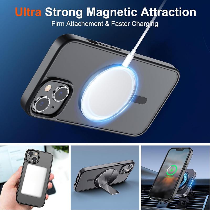 Magnetic Phone case for iPhone 17/16/15/14 Plus/13/12 Pro Max Case Military Grade Drop Protective Phone Cases (Compatible with MagSafe)(10 FT Military Grade Drop Protection) Slim Translucent Matte Shockproof Phone Cover for iPhone Pro Max