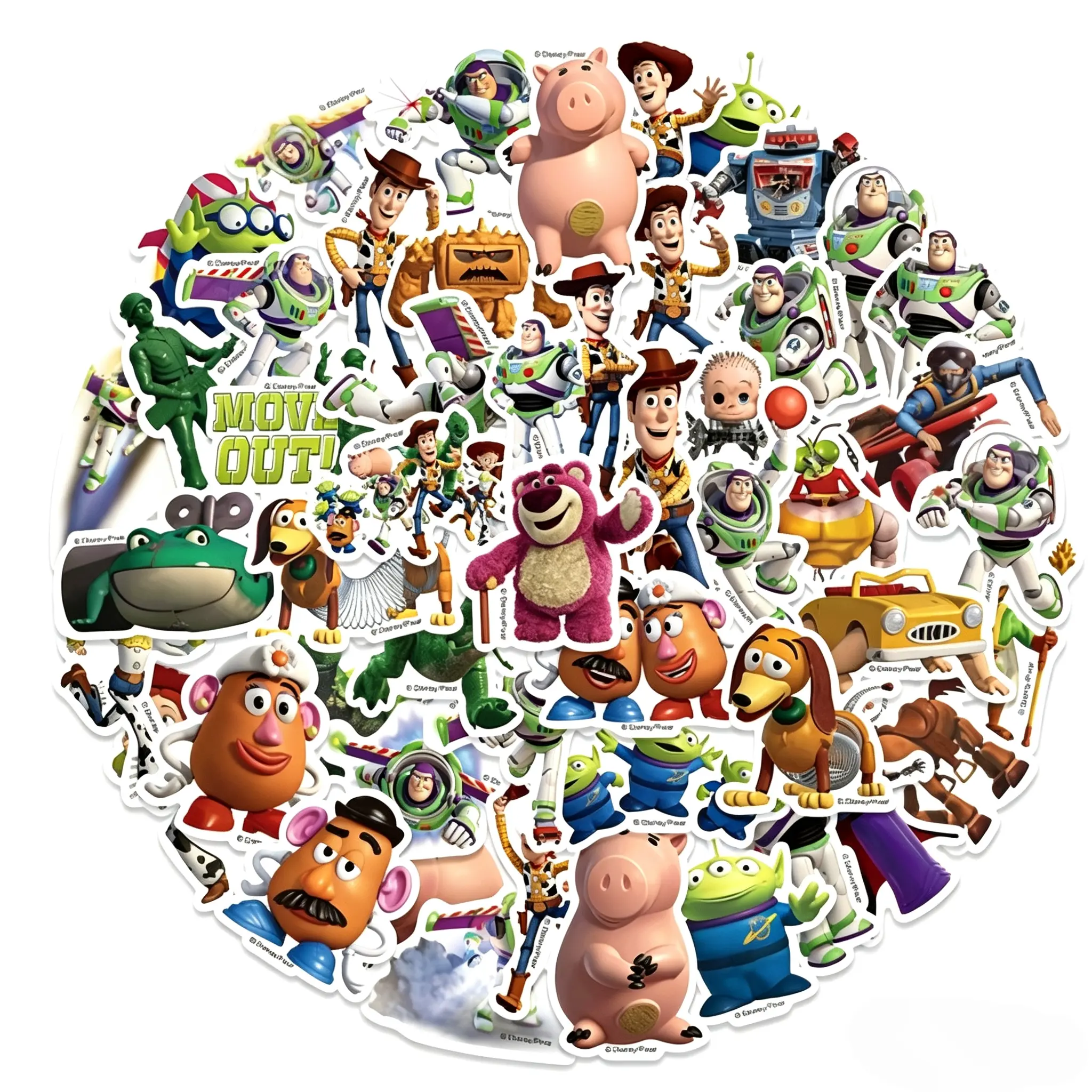 Disney Toy Story Character-Based Cartoon Stickers, 50-Count Vibrant Waterproof Removable Vinyl Decals, Fun Everyday Decor for Water Bottle, Laptop (Toys & Hobbies, DIY Scrapbooking & Stamping)