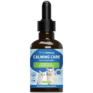 Pet Wellbeing Calming Care for Cats - Calm Support, Relaxed Nervous System, Emotional Balance, Adaptogens, Ashwagandha, Holy Basil - Veterinarian-Formulated Herbal Supplement