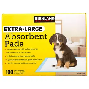 Kirkland Signature Extra-Large Absorbent Pads 30 in L x 23 in W 100-count Locks Wetness Odor Control Quick Absorption Multipurpose Pads Made in the USA