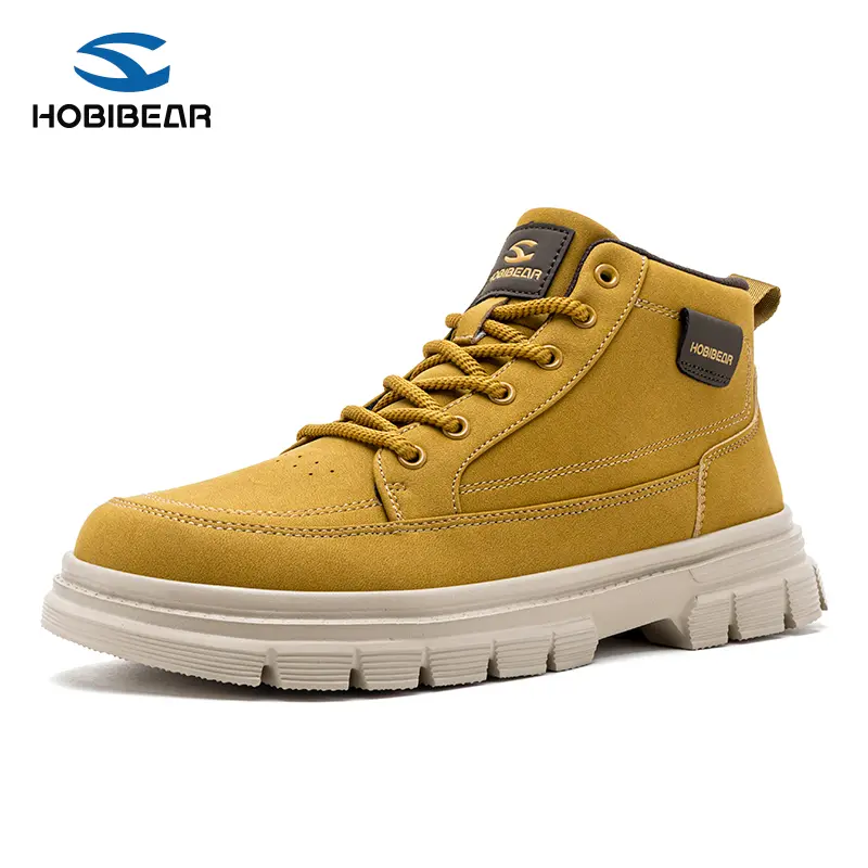 HOBIBEAR Combat Boots for Men Women Lace Up Ankle Boots Retro Leather Boots Light Outdoor Fashion barefootboots boots