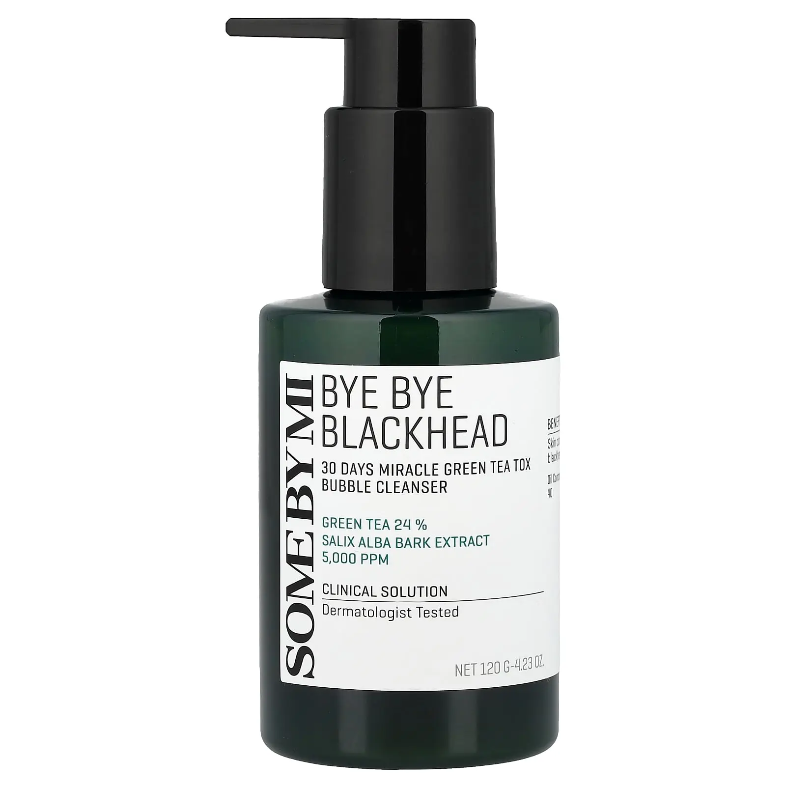 SOME BY MI Bye Bye Blackhead, 30 Days Miracle Green Tea Tox Bubble Cleanser, 4.23 oz (120 g)