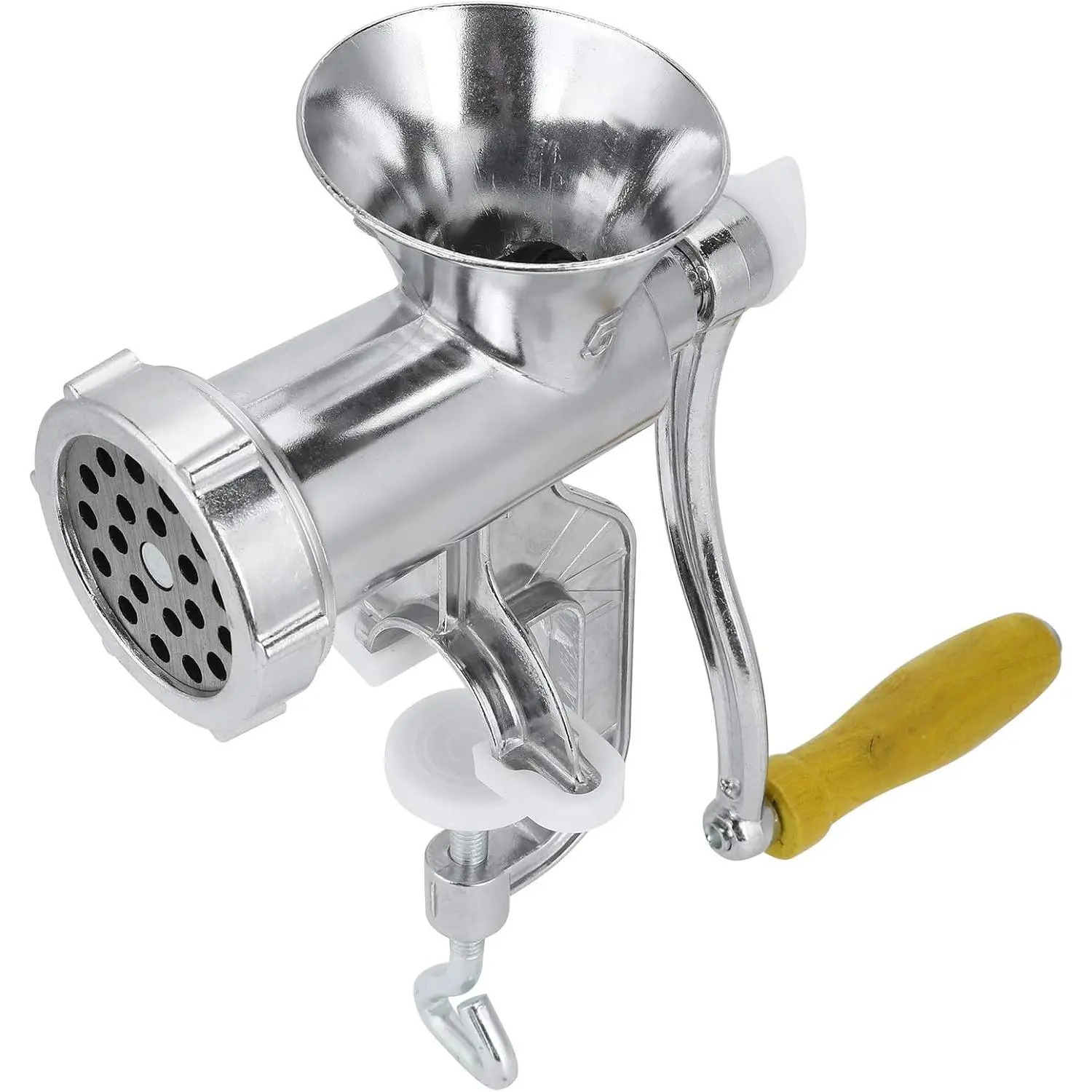Anti-Rust Durable Aluminum Alloy Manual Meat Grinder - Hand Operated Mincer with 1 x Ergonomic Handle, 1 x Sausage Stuffing Tube, Easy Installation, Labor-Saving Use for Home Kitchen, 1 X Handle