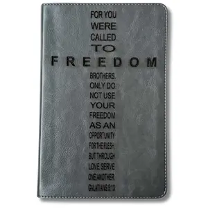 FREEDOM - ESV Student Study Bible - Gray - For You Were Called to Freedom Brothers - Hand Lettered and Engraved