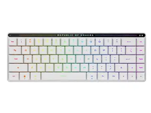 ASUS ROG Falchion RX Low Profile 65% compact wireless gaming keyboard with ROG RX low-profile optical switches, tri-mode connection with ROG SpeedNova and Omni Receiver, MacOS support, White