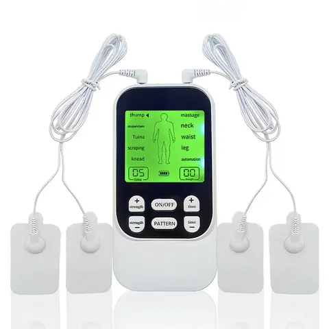Cordless Compact TENS EMS Body Pulse Massager - Unisex Sports Recovery Self-Care Gadget with 10 Massage Patterns, 6 Timed Modes, 4 Pads, Long-Lasting 40-Hour Battery for Muscle Relief
