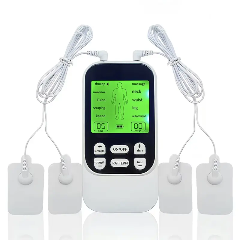 Cordless Compact TENS EMS Body Pulse Massager - Unisex Sports Recovery Self-Care Gadget with 10 Massage Patterns, 6 Timed Modes, 4 Pads, Long-Lasting 40-Hour Battery for Muscle Relief